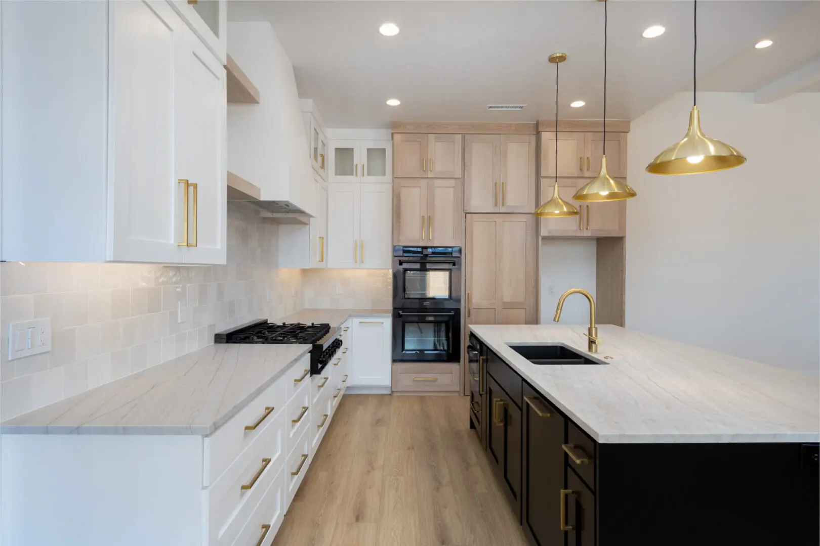 An empty kitchen area