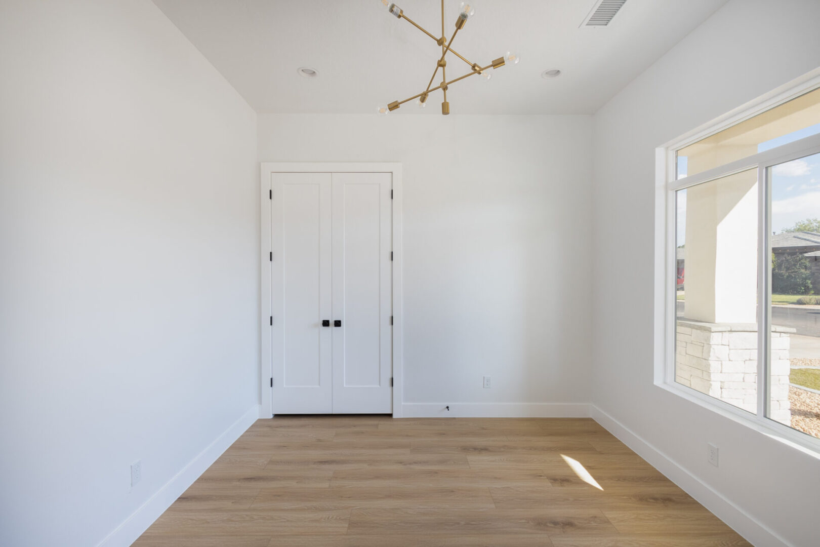 An empty room with a huge window